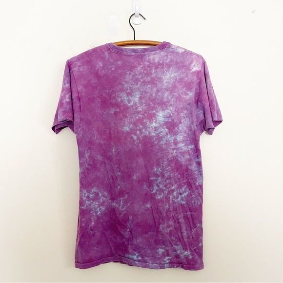 Vintage 90s Tie Dye Heart Pattern T-Shirt Single Stitch Purple Size Large Unisex - Picture 8 of 8
